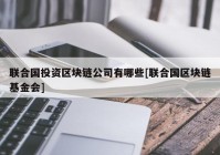 联合国投资区块链公司有哪些[联合国区块链基金会]