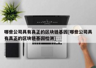 哪些公司具有真正的区块链基因[哪些公司具有真正的区块链基因检测]